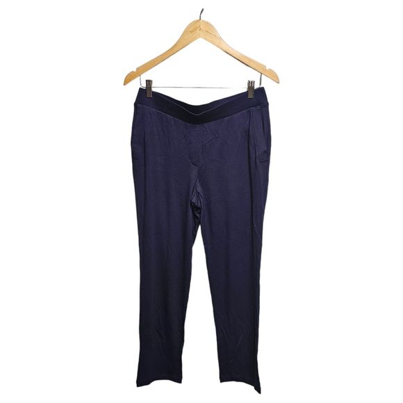 J JILL Pure Jill Eco-Terry Navy Blue Pull On Stretch Pants Small - Picture 3 of 5